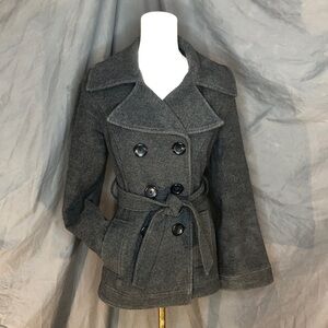 Wool Blend Women’s Gray Peacoat